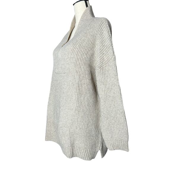 NEW Talbots Shawl Collar Shaker Stitch Pullover in Soft Mink Heather Size XL - Picture 3 of 7